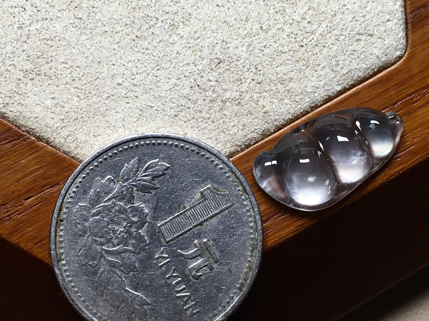 ️ 玻璃种木那福豆 品质，冰透感十足，尺寸19.3*10.3*4.6