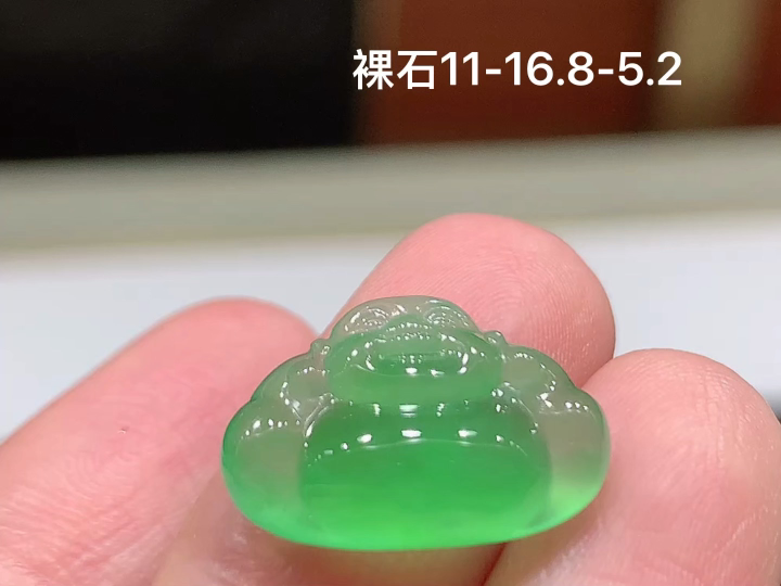 冰绿佛公 老坑冰透 种老水足 水润光泽 性比高 无裂, 尺寸看图