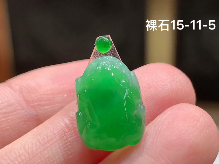 冰绿貔貅 老坑冰透 种老水足 水润光泽 性比高 无裂 尺寸看图