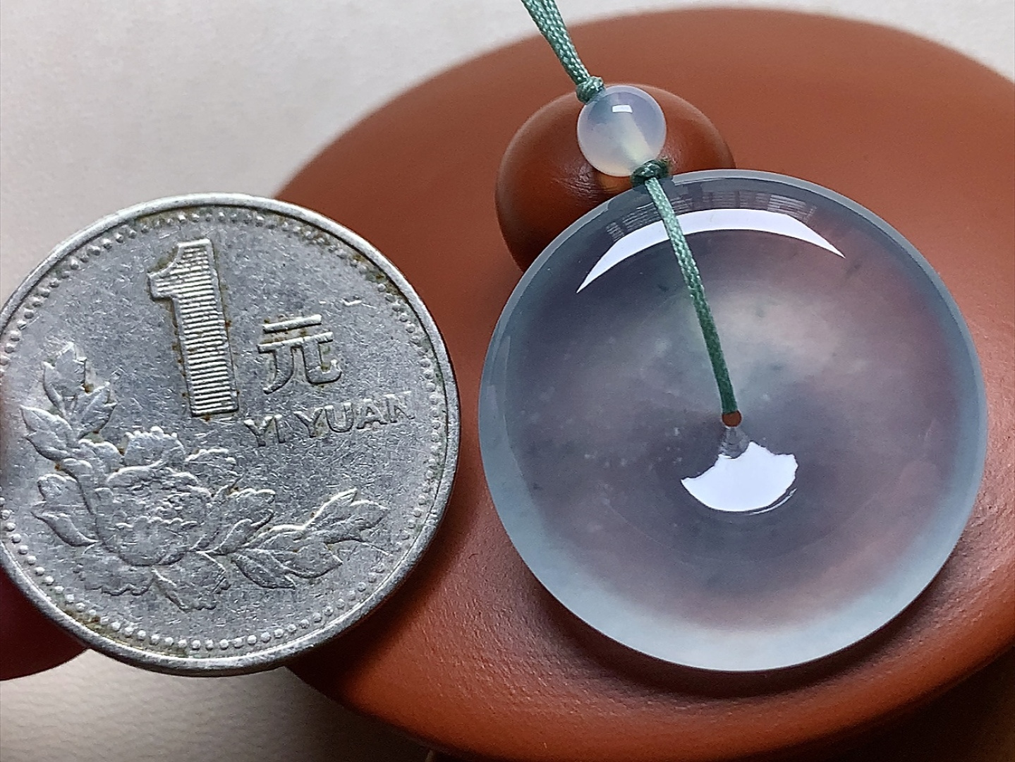 ️ 玻璃种蓝花怀古 色泽清新漂亮，起胶感，无裂，尺寸24.3*5