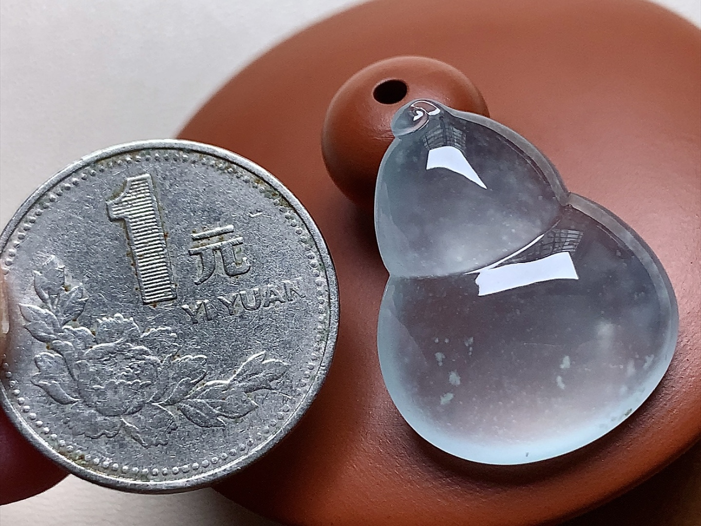 ️ 玻璃种木那大葫芦 冰透感十足，起胶感，尺寸26.6*21*7