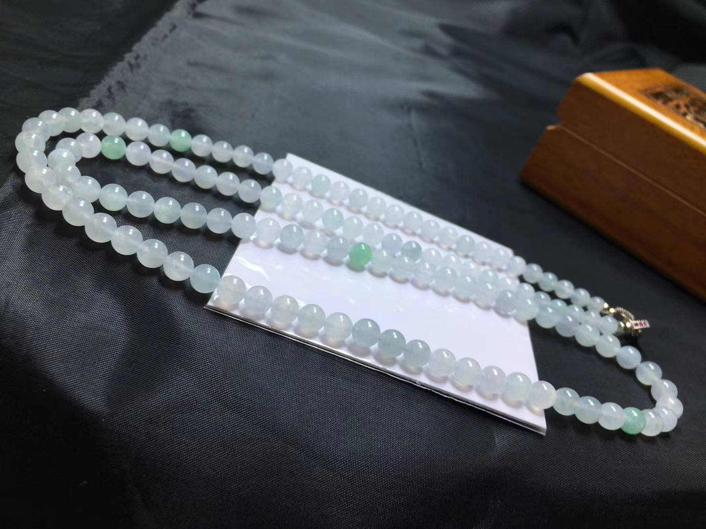 ️ 冰种珠链，卡6.1～5.7mm，118颗，种好，玉质细腻，均匀，冰透水润，颗颗精选