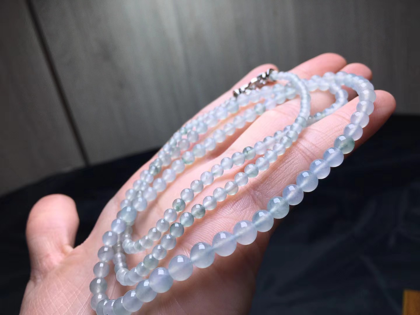 ️ 冰种珠链，卡5.7～3mm，168颗，种好，玉质细腻，均匀，耐看，颗颗精选