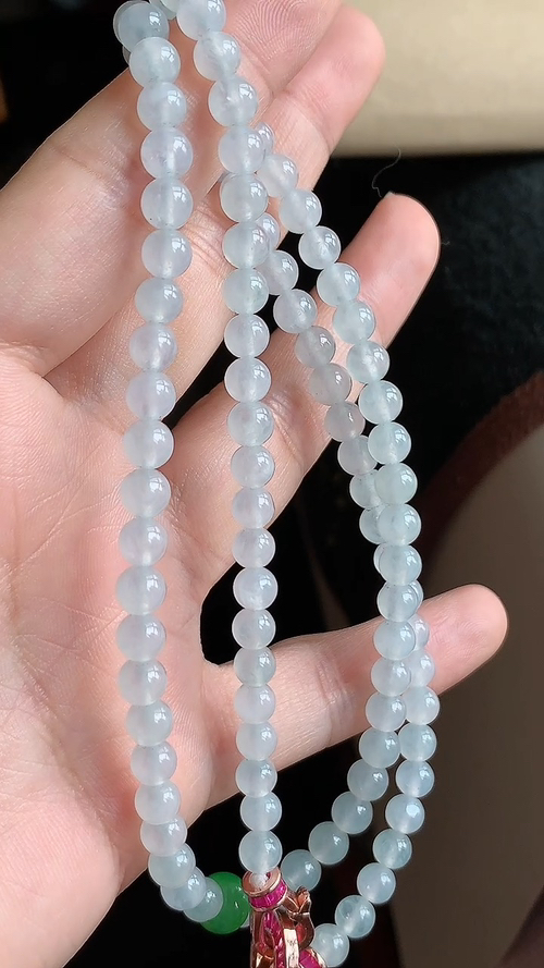 ️天然翡翠，冰透珠链，绿珠 尺寸5.5 al615
