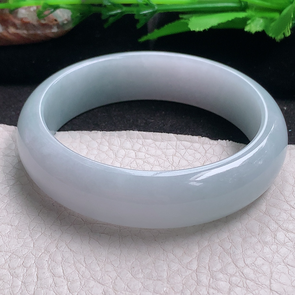 jc实拍59*16*7.8轮胎镯 缅甸翡翠a货玉手镯 白月光胶感正圈玉手环
