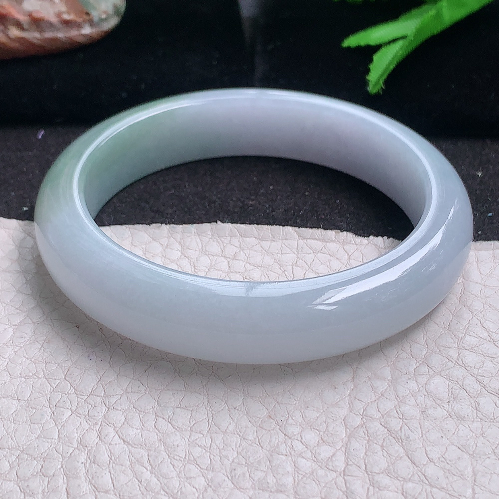 ym实拍55.5*12.5*8招财镯 缅甸翡翠a货玉手镯 双彩胶感正圈玉手环