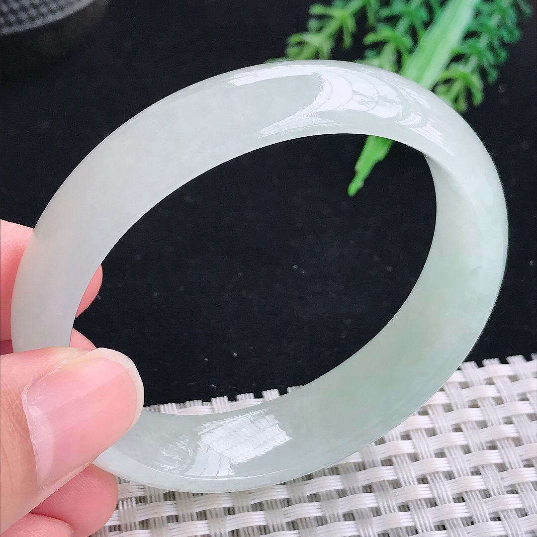 实拍A货翡翠56/48.5/15.5/7.3老坑冰胶果冻冰晴贵妃手镯平安镯翡翠玉镯