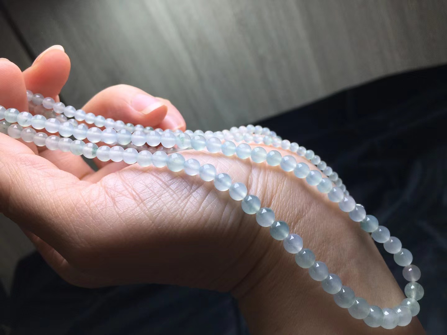 ️ 冰种珠链，卡5.7～3mm，168颗，种好，玉质细腻，均匀，耐看，颗颗精选