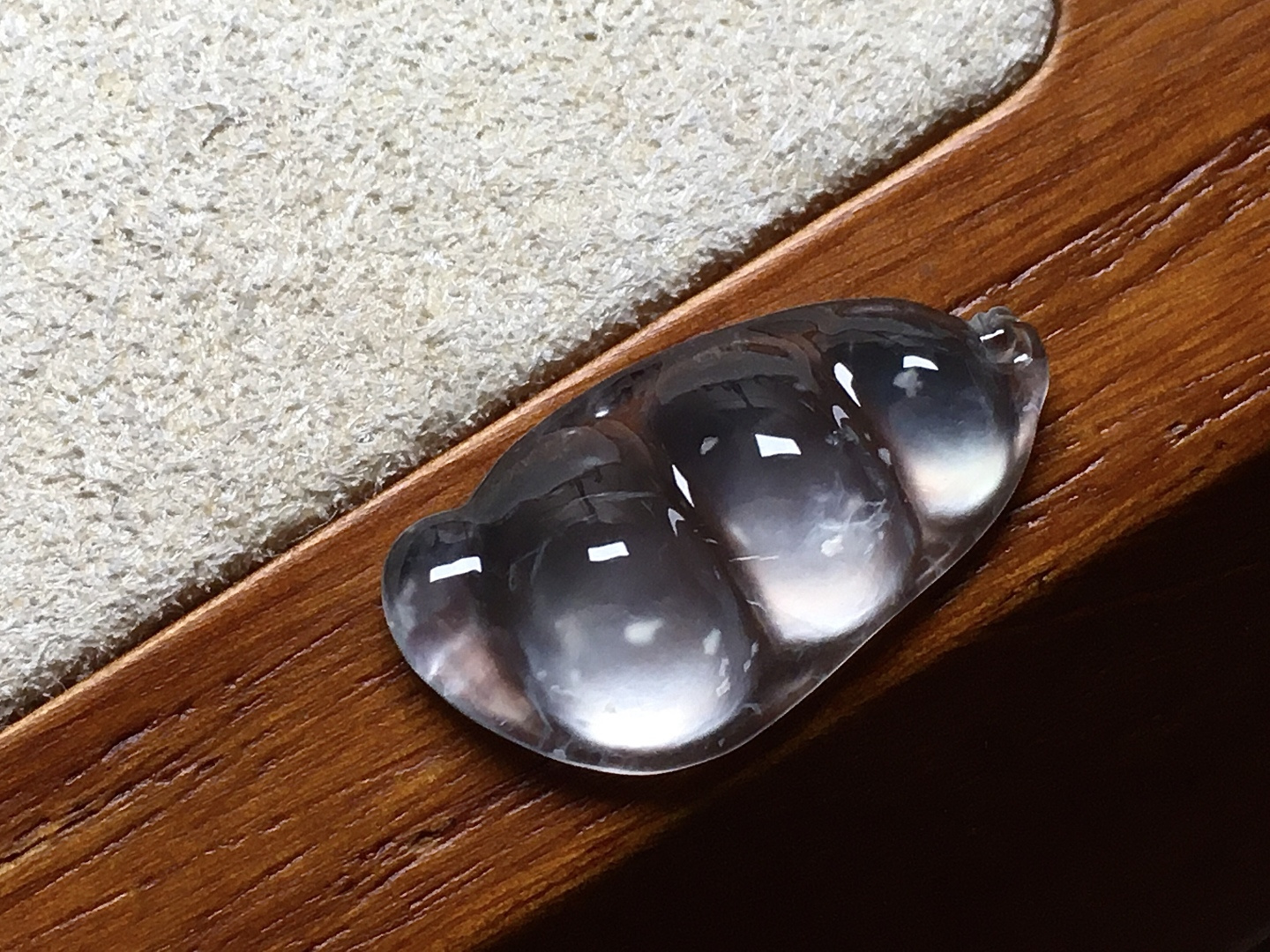 ️ 玻璃种木那福豆 品质，冰透感十足，尺寸19.3*10.3*4.6