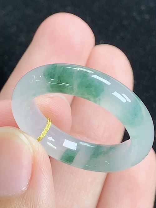 冰飘花戒指，无裂，内径尺寸20-5.7-4.0mm，22号手寸，L17lyg