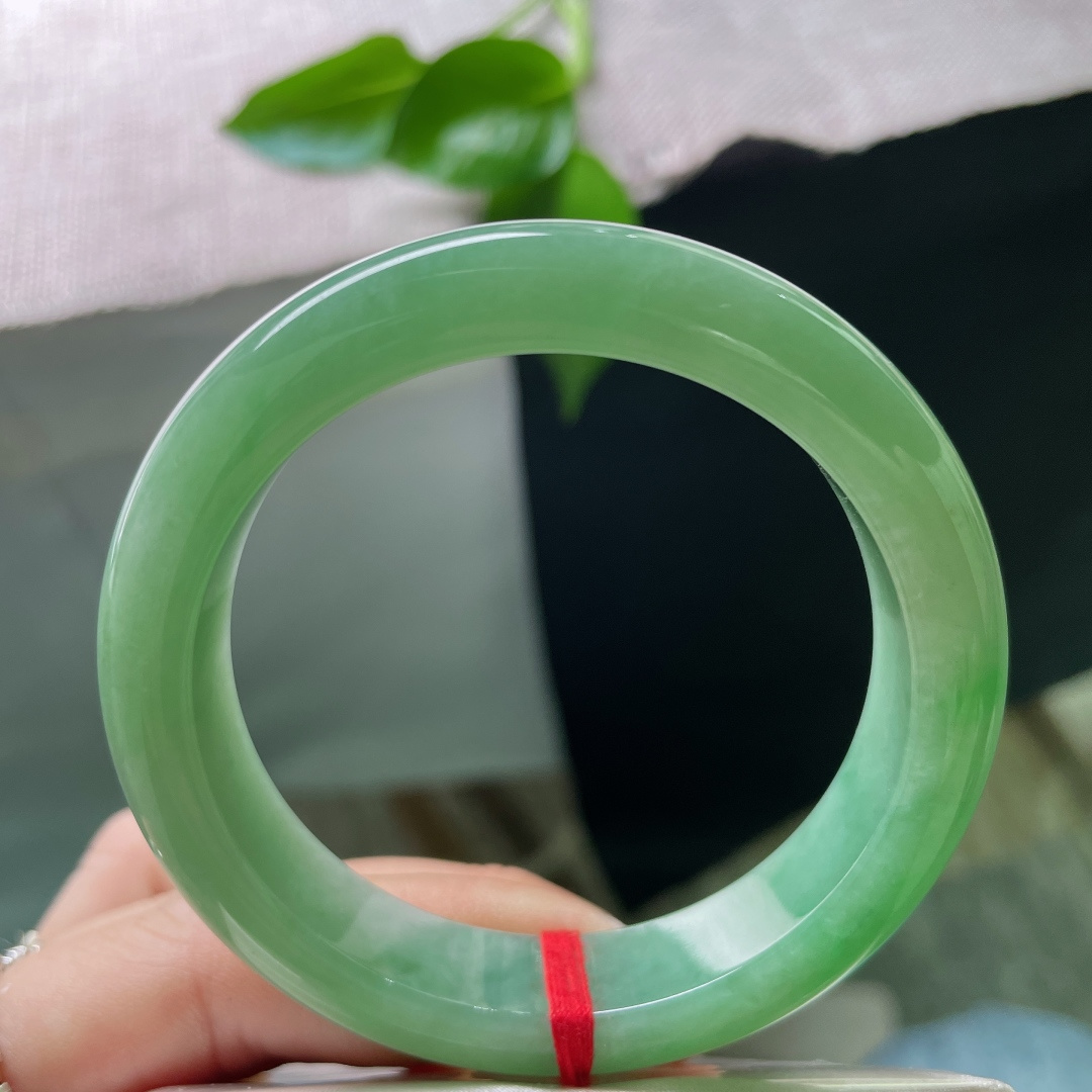 53/12.3/8.4，满绿正圈，青绿苍穹，灿若盛夏，水润，种老，一点棉线。ss53440a