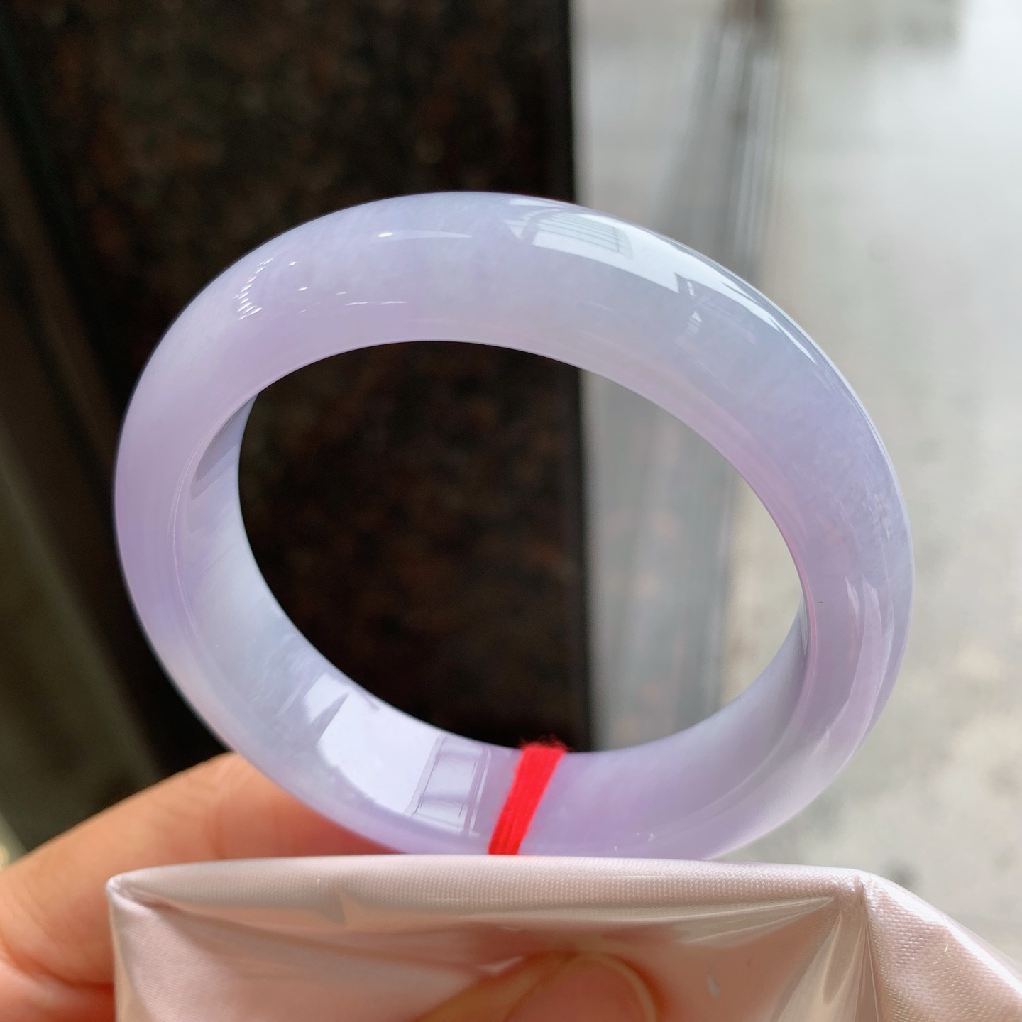 正圈粉紫 微棉纹 尺寸：52/13.2/8.4 见光不失