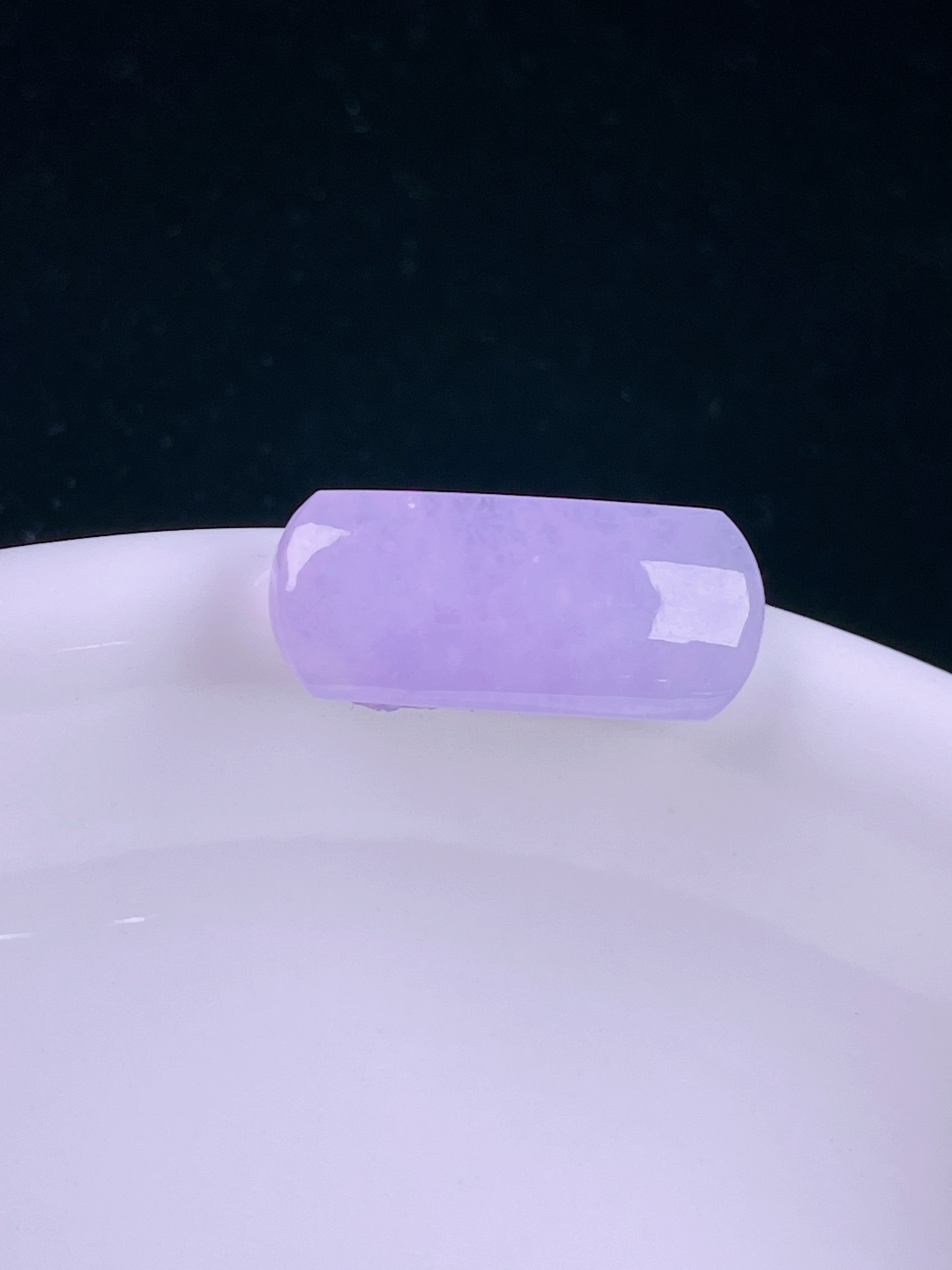 冰紫马鞍戒面，老种起光，细底通透，尺寸：17.6/7.6/3.8mm