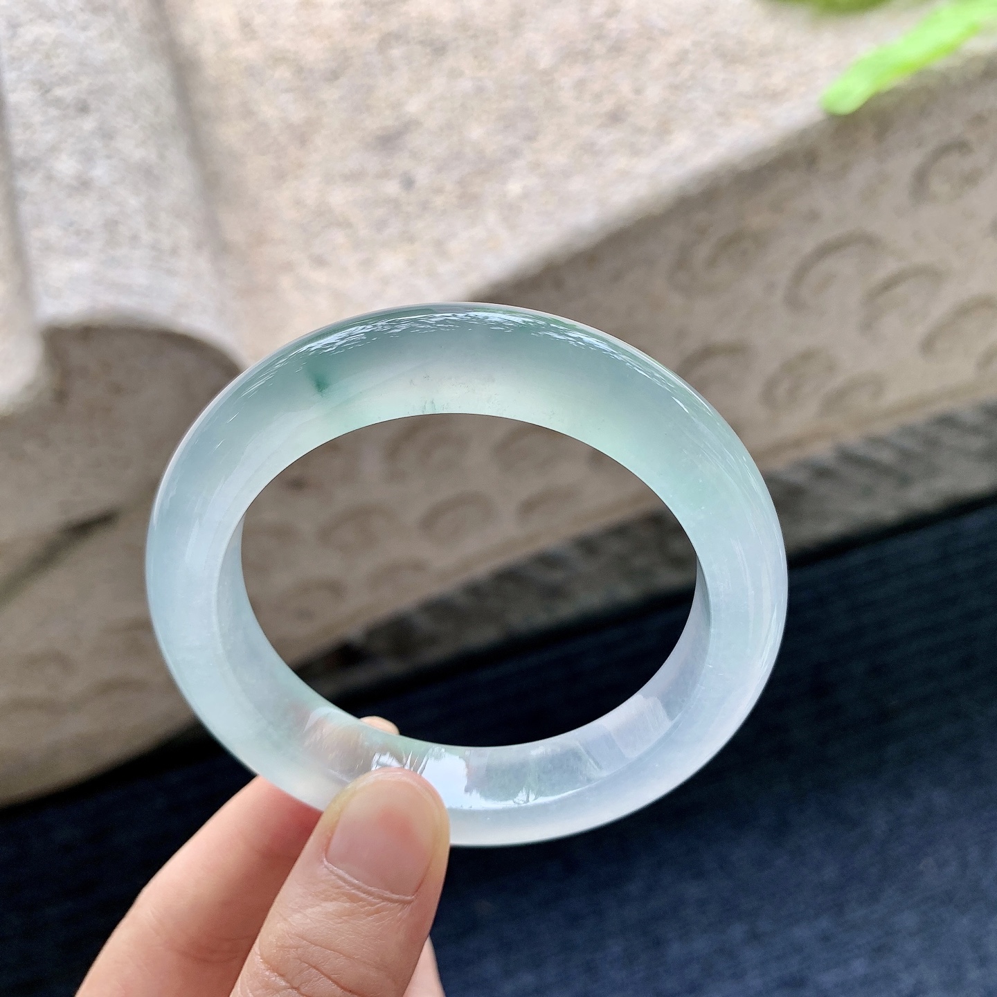 正圈 55 55，起光，清透，水润，种老，细腻，无裂