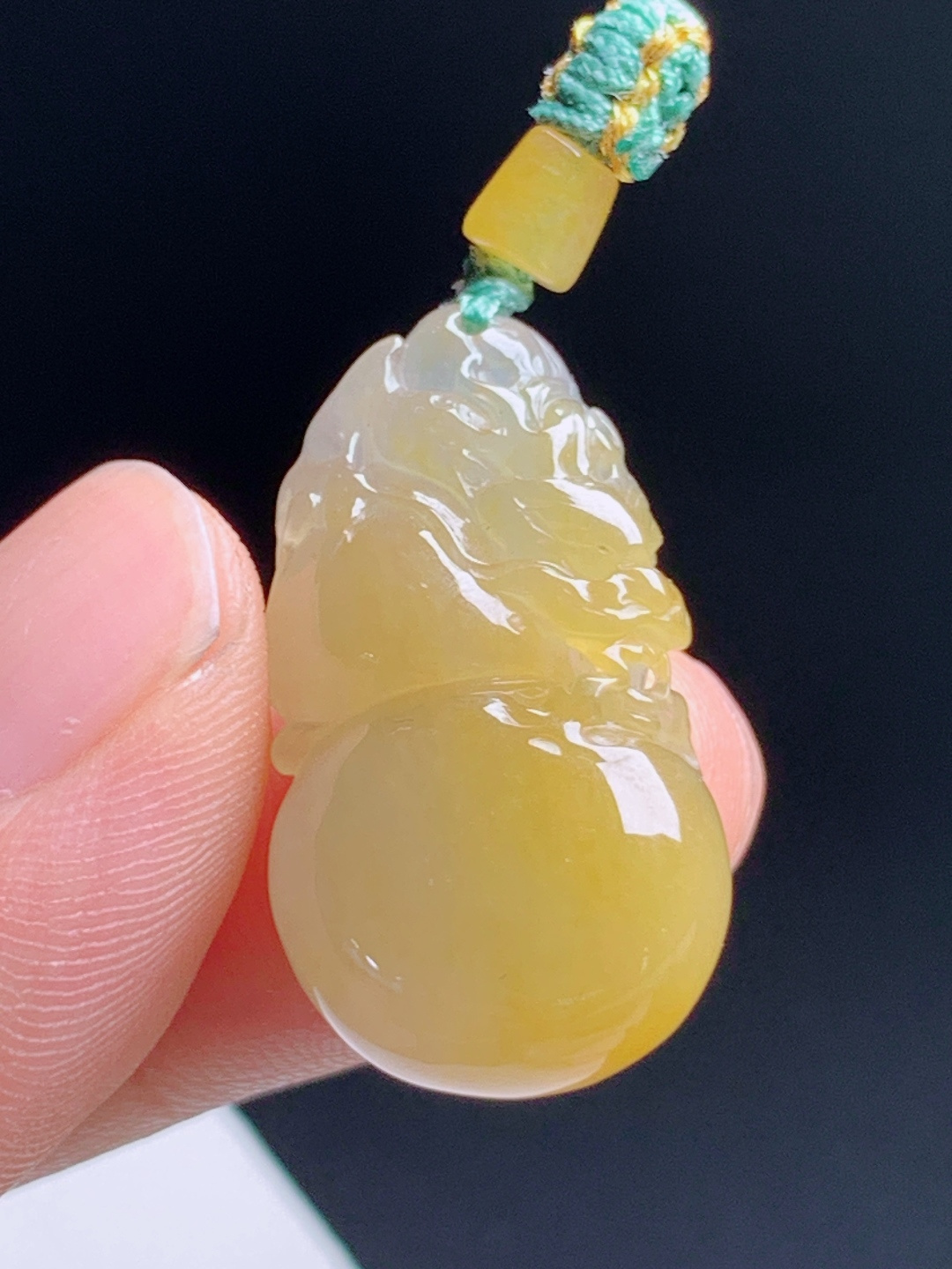 冰种黄翡招财葫芦，暖黄底色温润起胶，福禄双全自带贵气 裸石26.9-14.6-8.5 530616