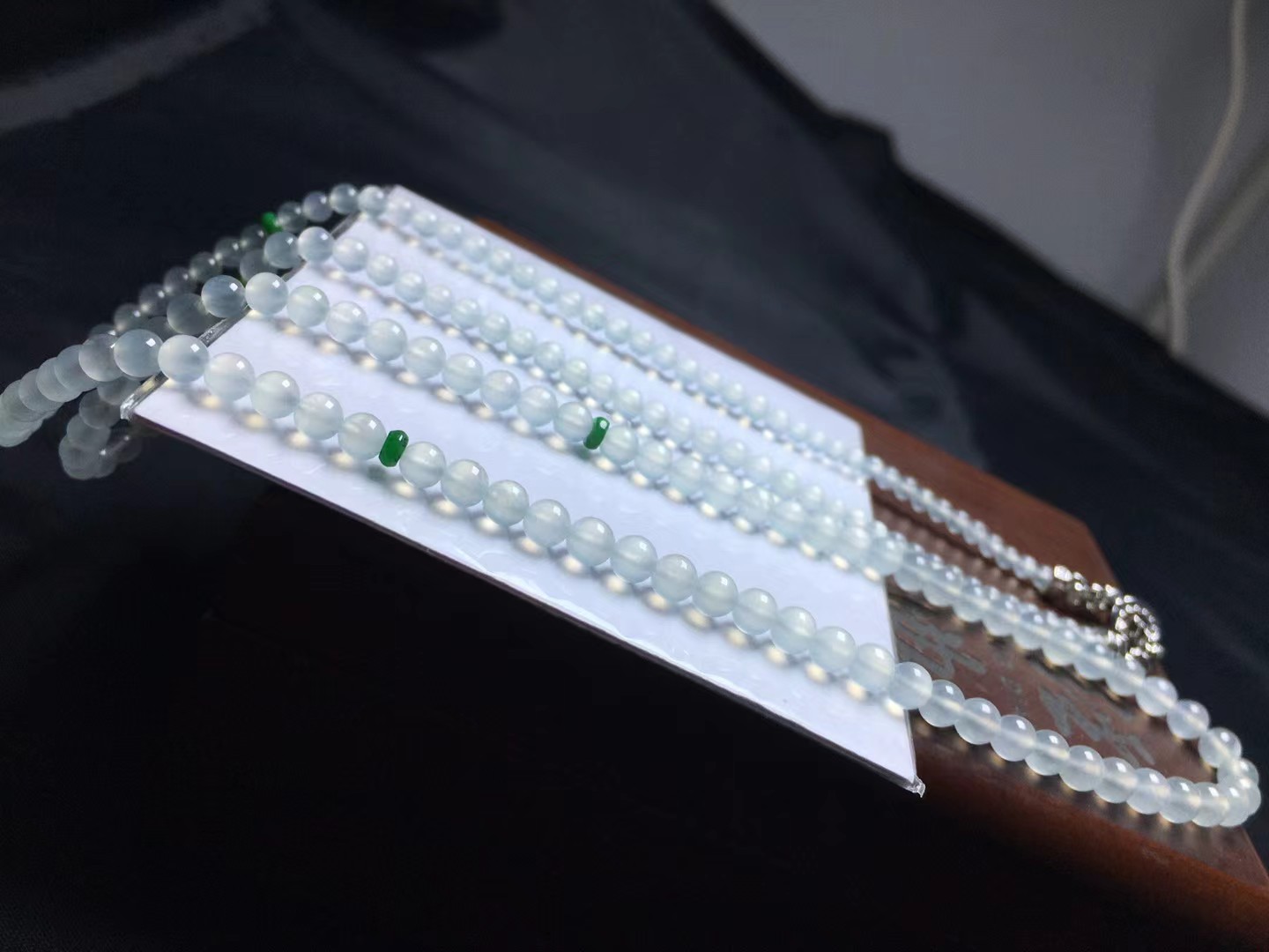 ️ 冰种珠链，卡4.8～3mm，169颗，种好，玉质细腻，冰透水润，颗颗精选，光好，耐看