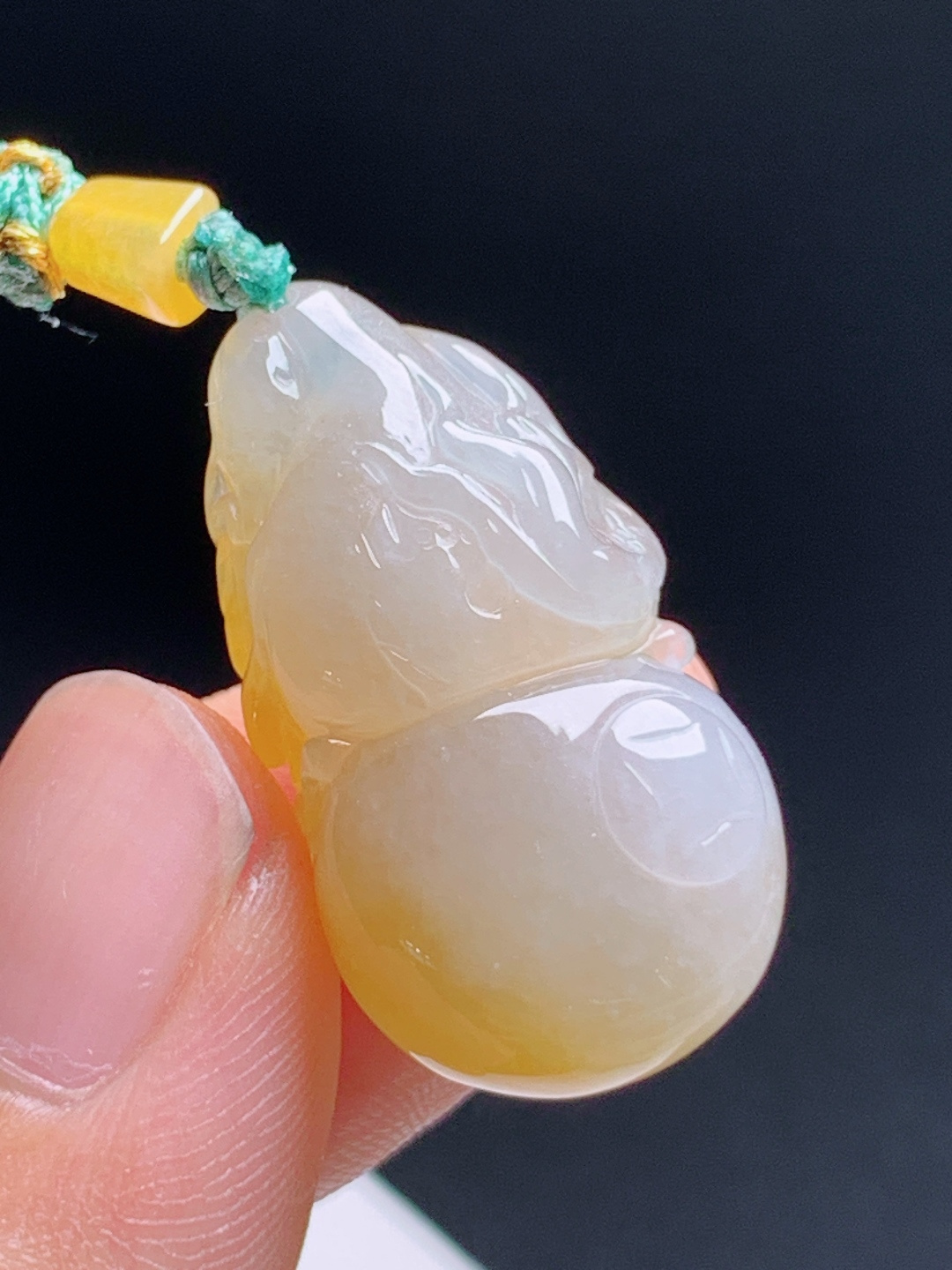 冰种黄翡招财葫芦，暖黄底色温润起胶，福禄双全自带贵气 裸石26.9-14.6-8.5 530616