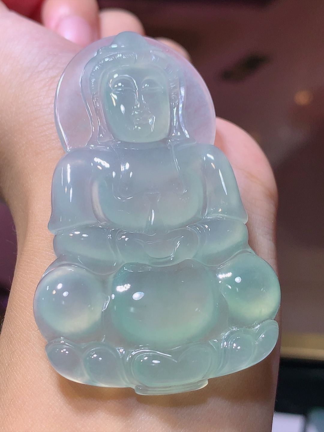 ️️ 观音挂件  大慈大悲   普度众生 种老水足 佩戴灵气十足 货号39616，68.7-42.5-6