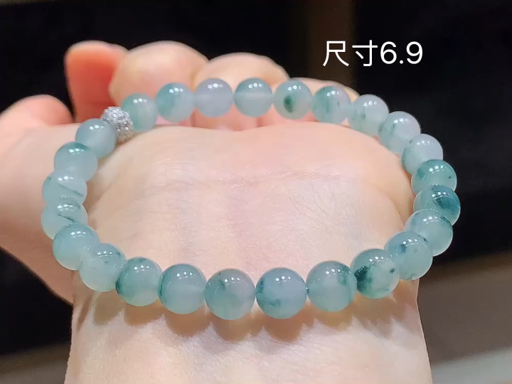 冰飘花手串  尺寸，6.9