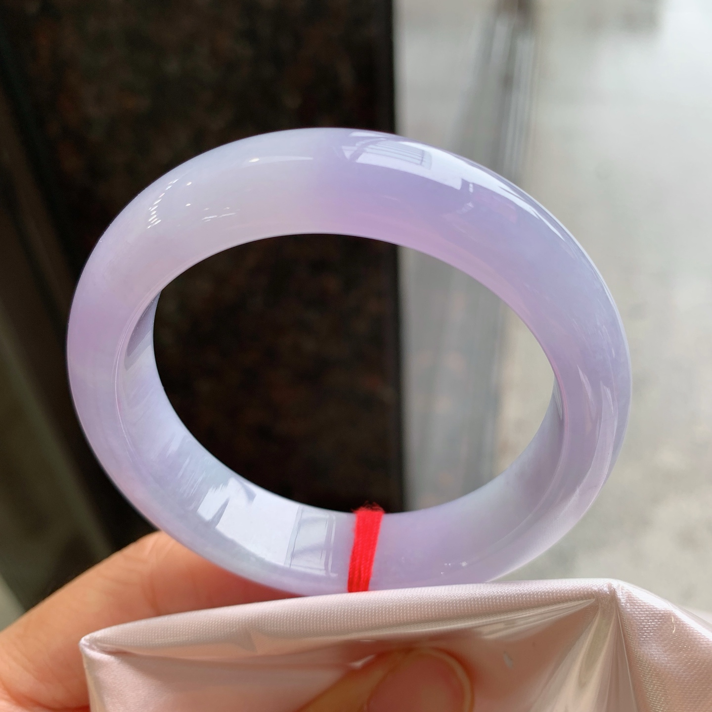 正圈粉紫 微棉纹 尺寸：52/13.2/8.4 见光不失