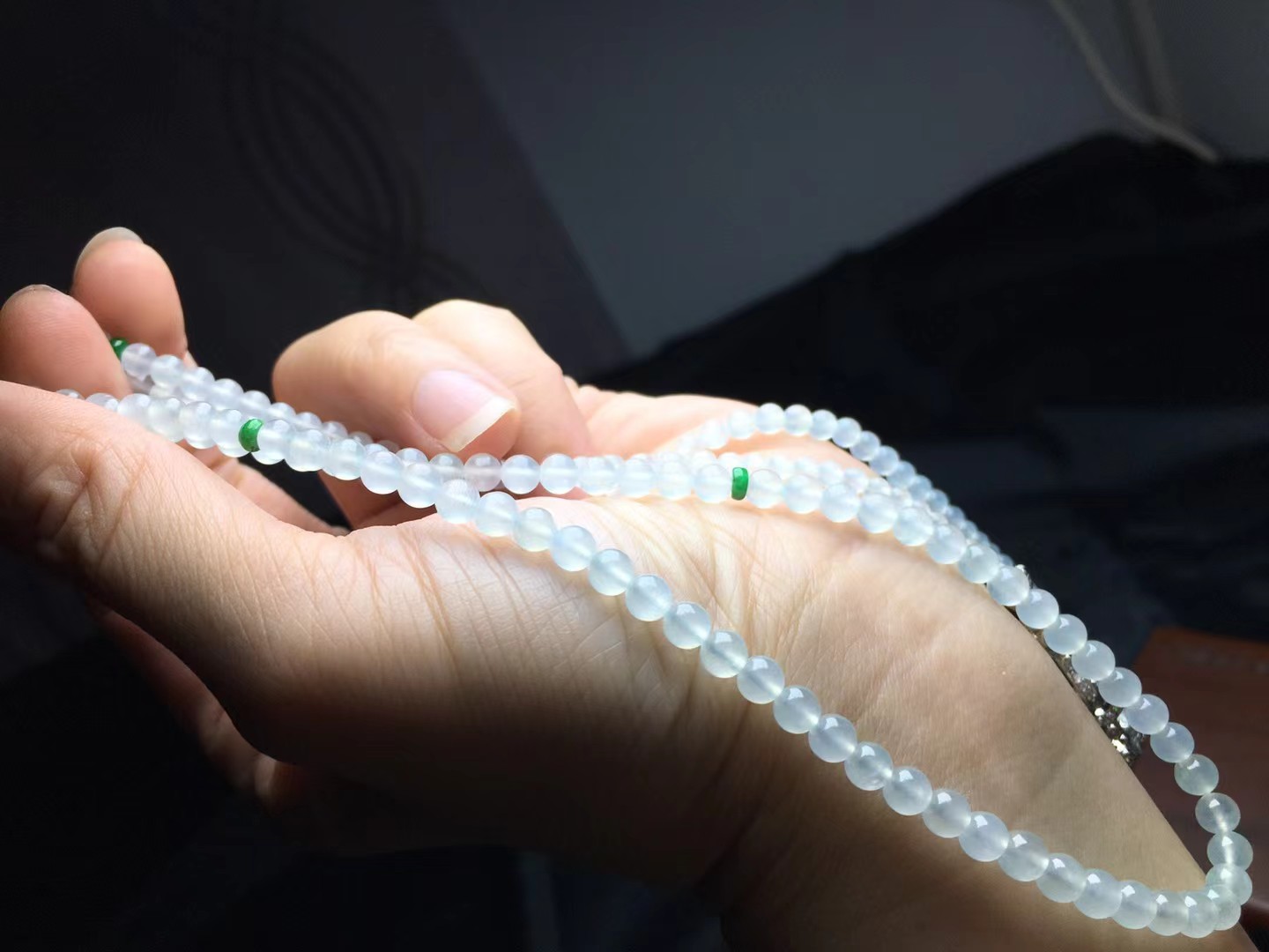 ️ 冰种珠链，卡4.8～3mm，169颗，种好，玉质细腻，冰透水润，颗颗精选，光好，耐看