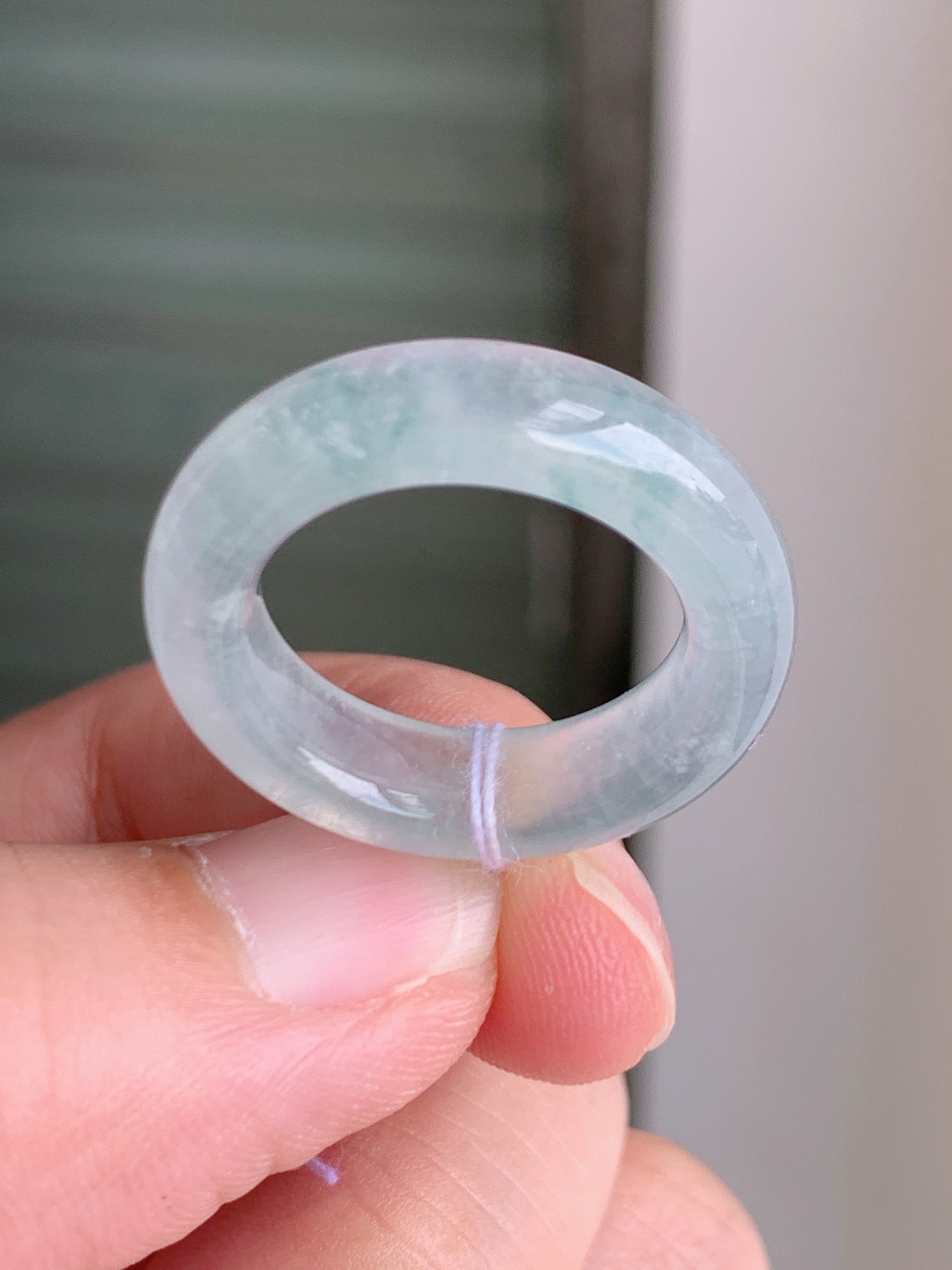 ️ 冰种飘花指环戒圈，荧光盈盈清透起胶，细圈雅致百搭 裸石25.2-6-4.3 圈口13.5 49