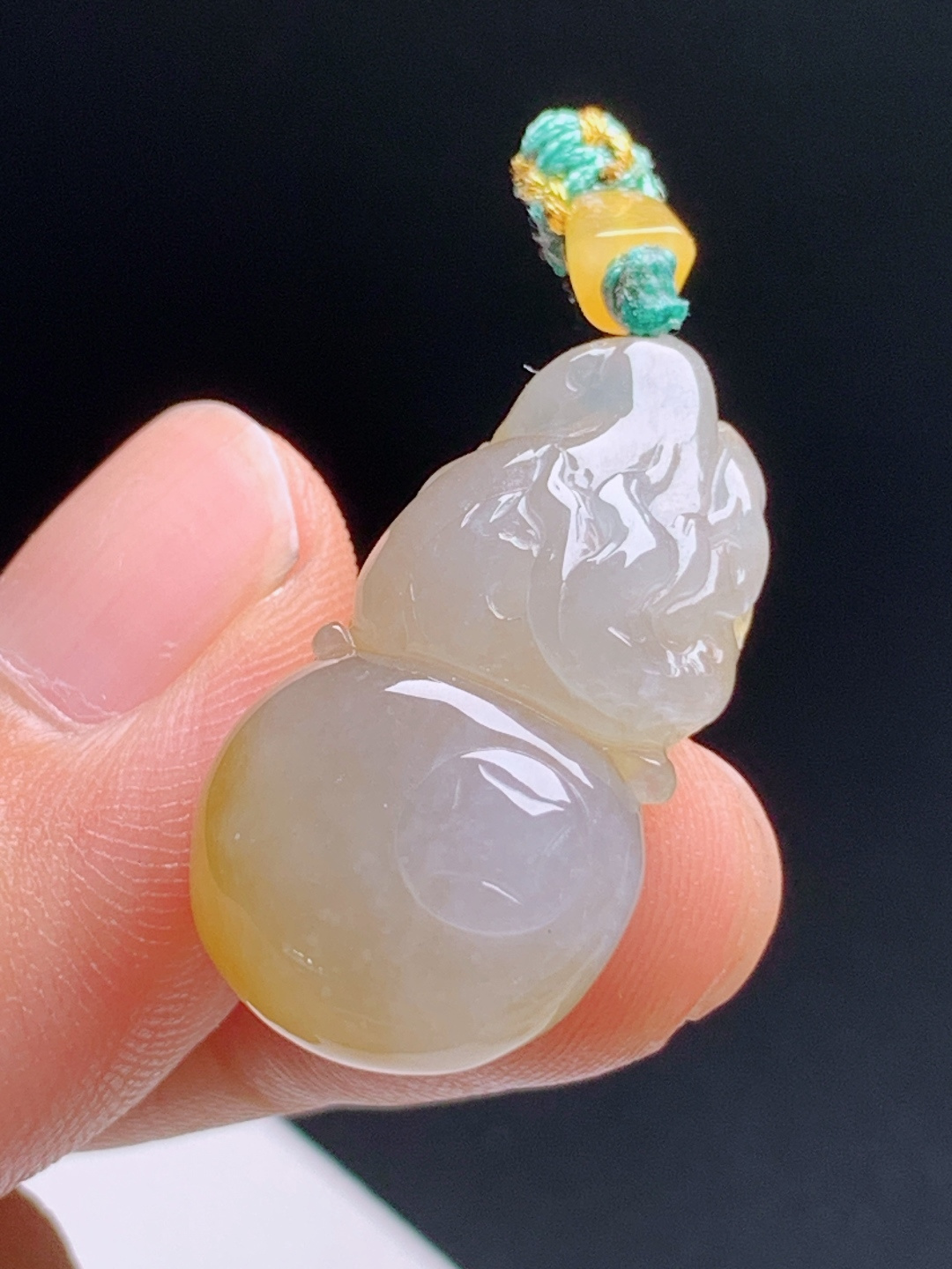 冰种黄翡招财葫芦，暖黄底色温润起胶，福禄双全自带贵气 裸石26.9-14.6-8.5 530616