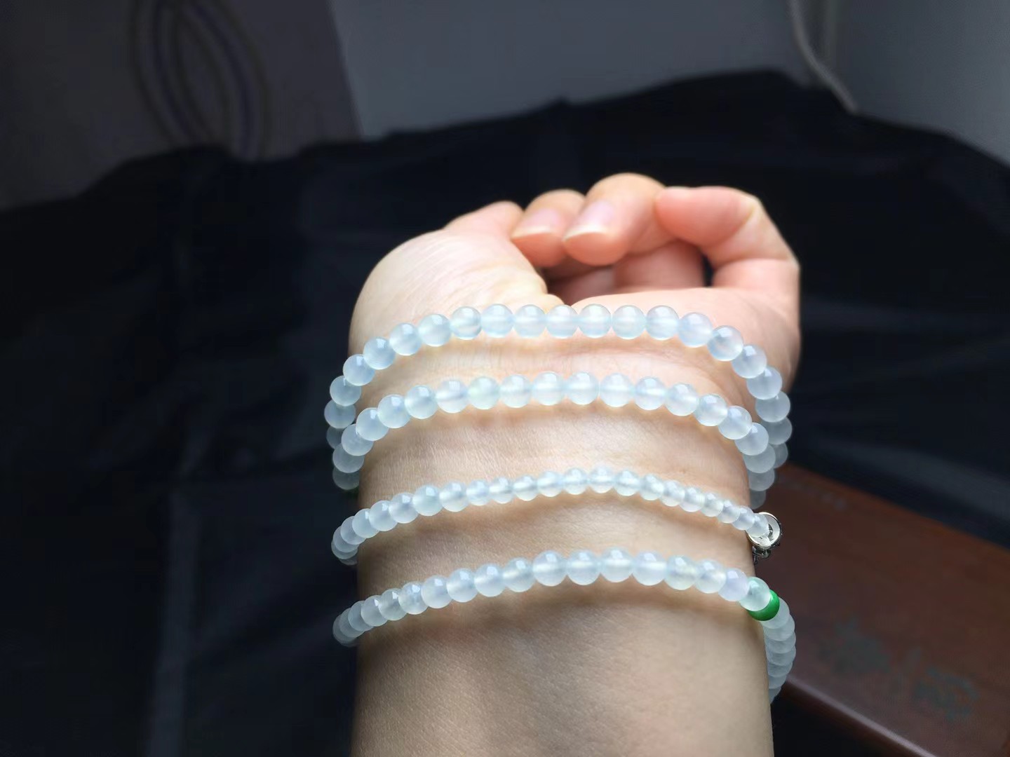 ️ 冰种珠链，卡4.8～3mm，169颗，种好，玉质细腻，冰透水润，颗颗精选，光好，耐看