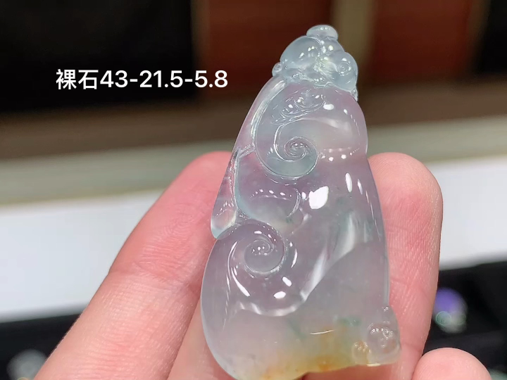 ️ 冰飘黄如意 老坑冰透 种老水足 水润光泽 性比高 无裂 尺寸看图 43-21.5-5.8
