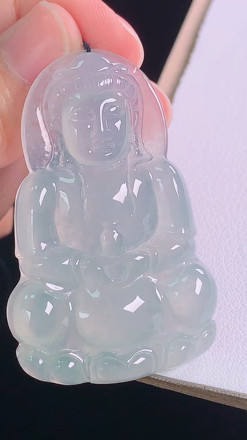 ️冰种观音，无裂，尺寸:51.2-33.0-6.0mm 15