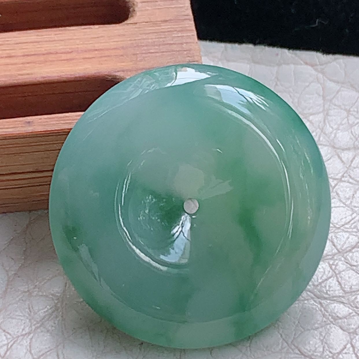 zz3实拍26*6缅甸翡翠冰飘花平安扣吊坠