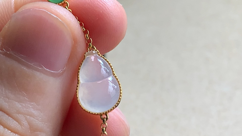 ️ 18K金伴钻葫芦手链，尺寸取一11.7-8.6-3.5mm，包A附证书