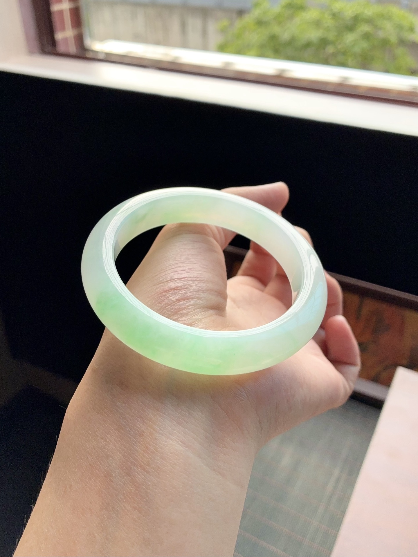 冰绿白底青金丝绿正圈成品 X917-1 ⭕️58.5-12.3-9.6
