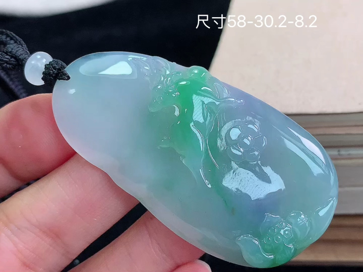 双彩鹿牌 老坑冰透 种老水足 水润光泽 性比高 无裂, 尺寸看图