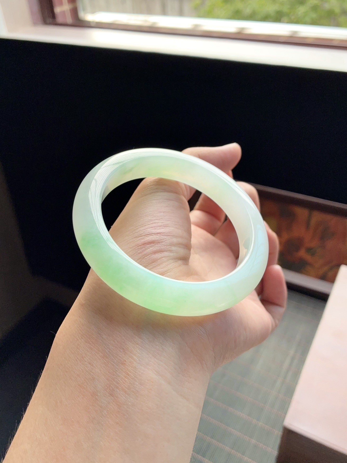 冰绿白底青金丝绿正圈成品 X917-1 ⭕️58.5-12.3-9.6