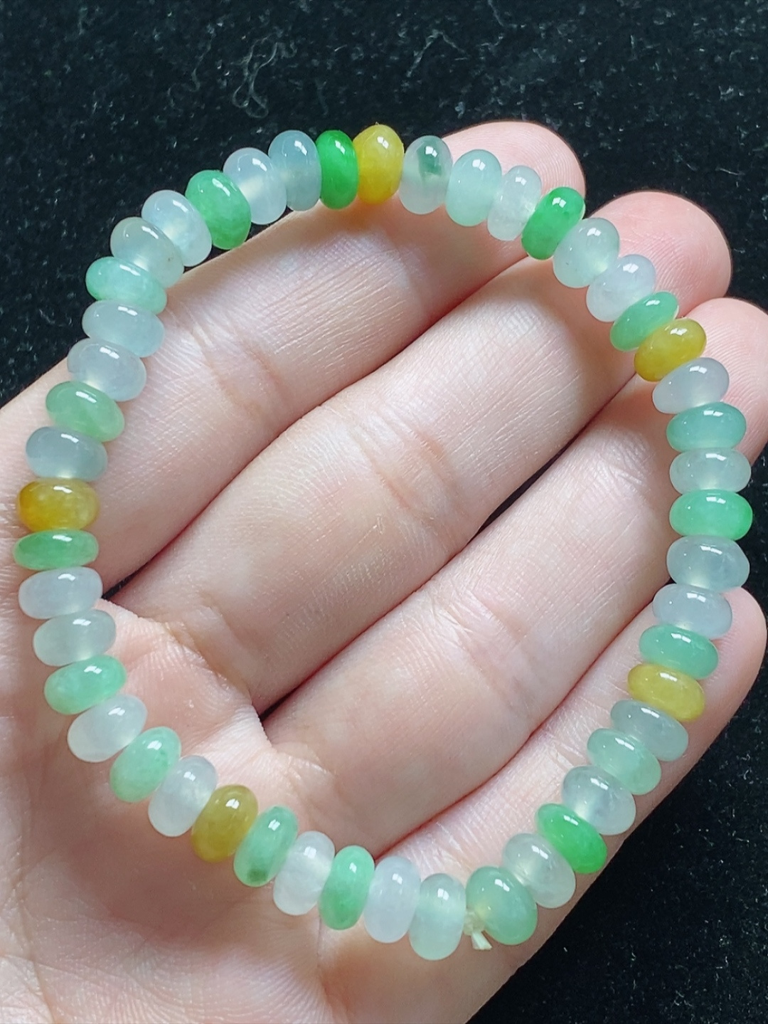 冰种多彩多宝手串，尺寸7-4mm，L20xdz
