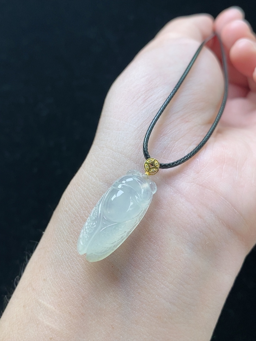 18K金镶冰种一鸣惊人，无裂，裸石尺寸24-11.2-6.6mm，L20xdz