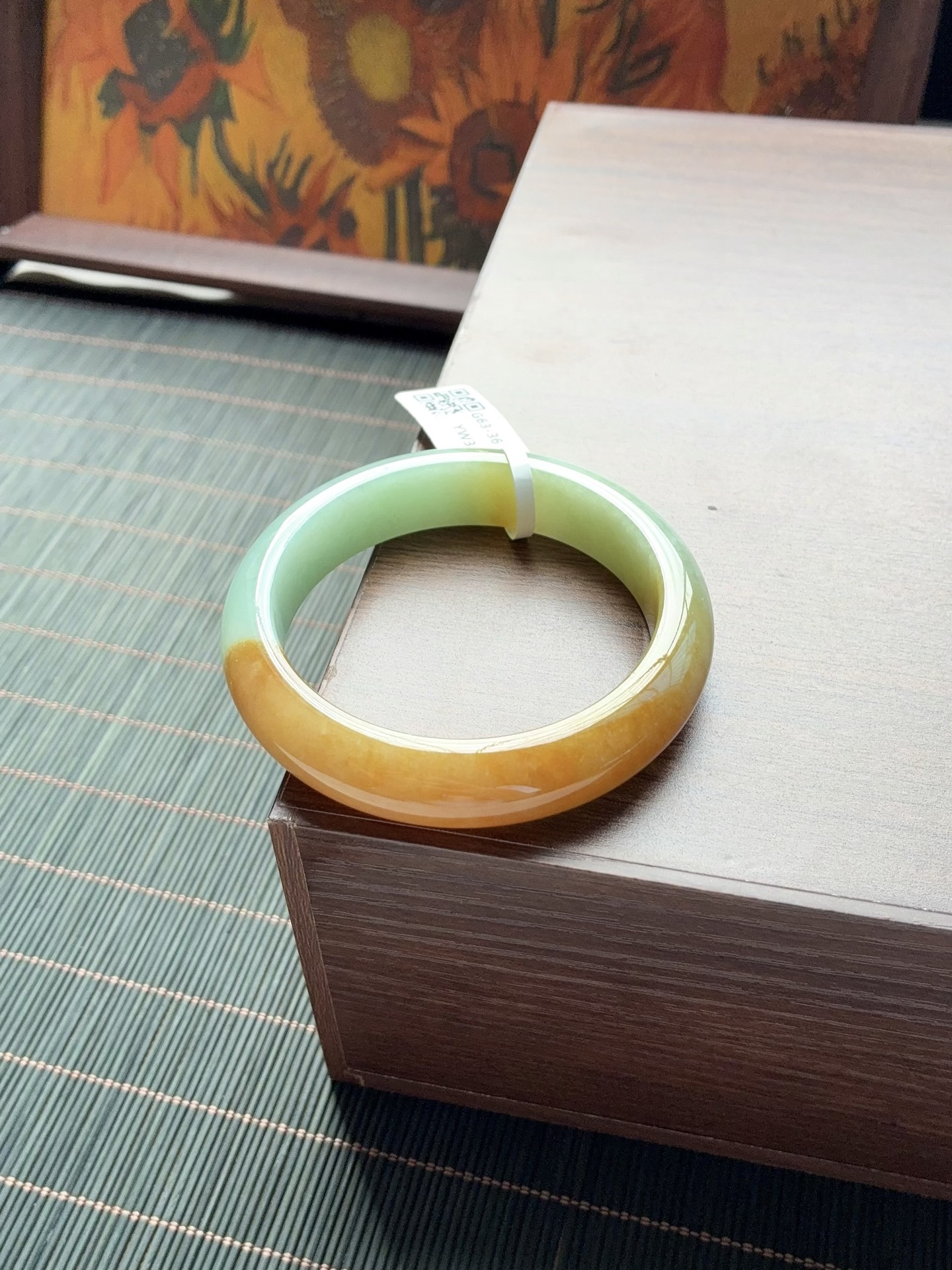 黄翡半山水黄加绿正圈成品 G63-36 ⭕️56-13.5-8.5