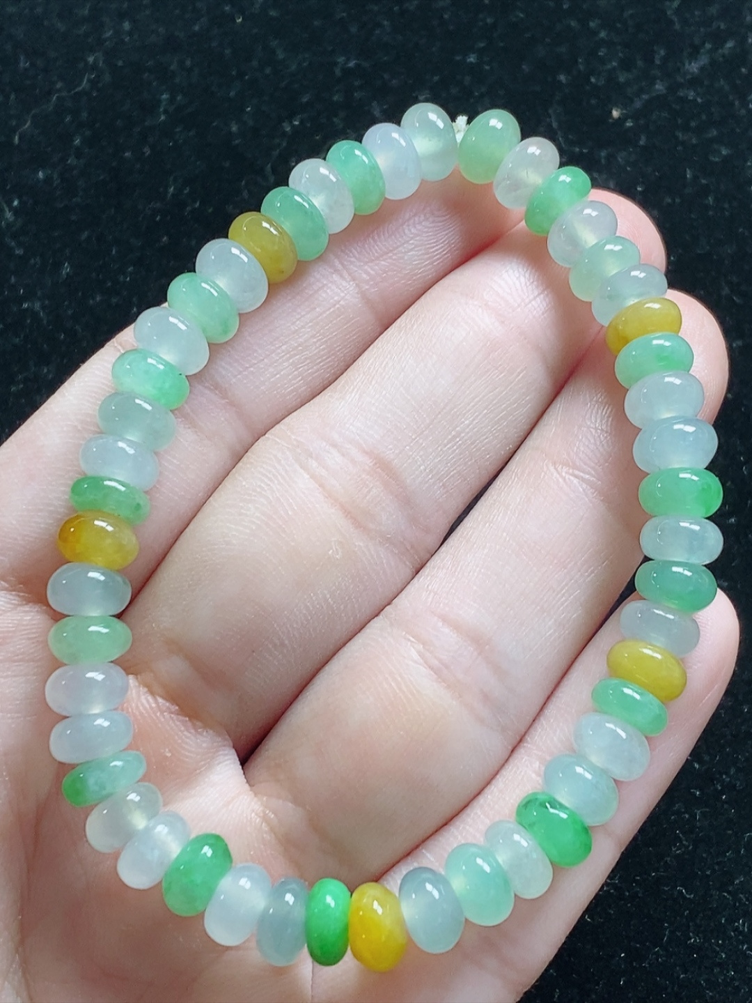冰种多彩多宝手串，尺寸7-4mm，L20xdz