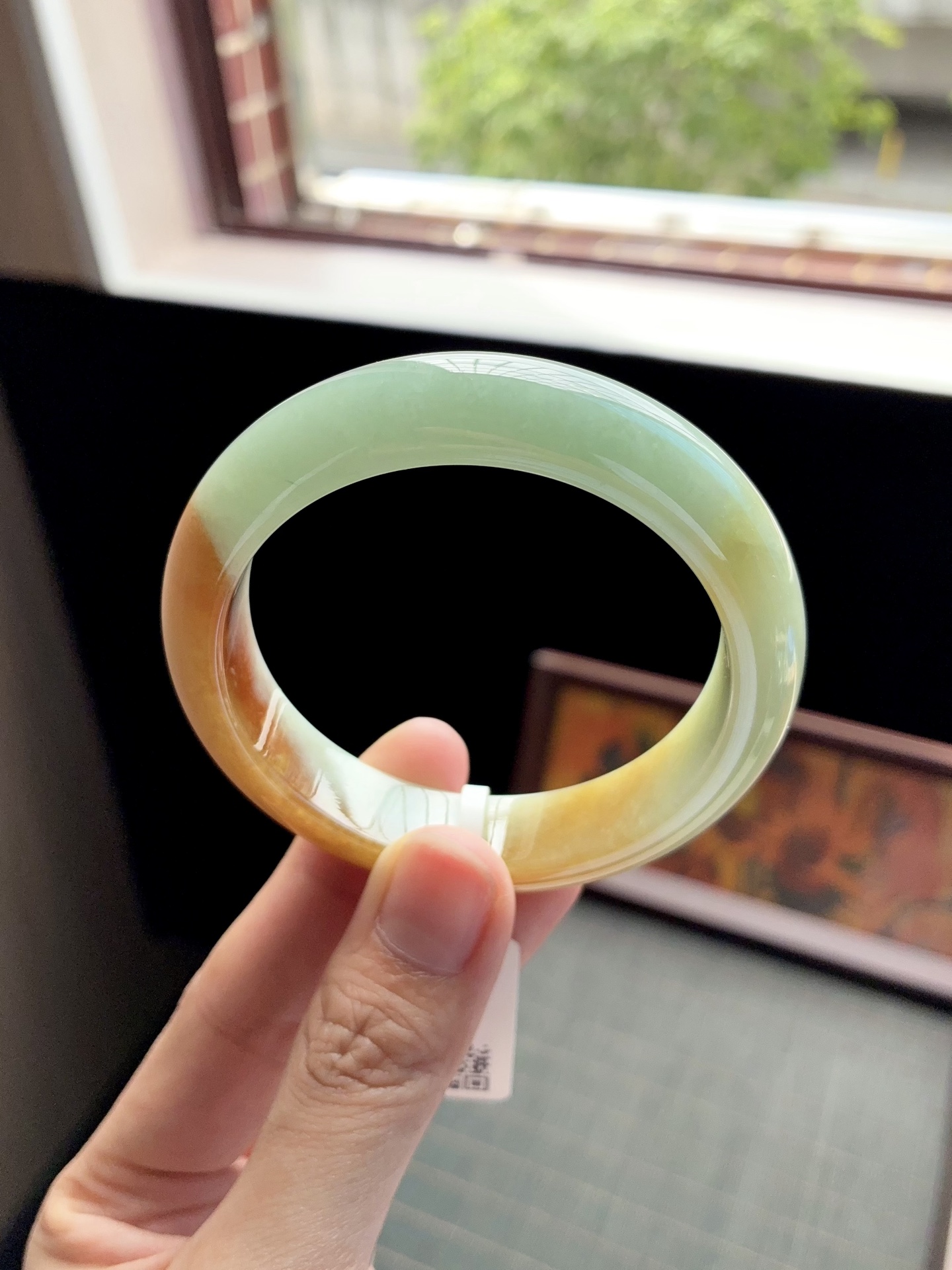 黄翡半山水黄加绿正圈成品 G63-36 ⭕️56-13.5-8.5