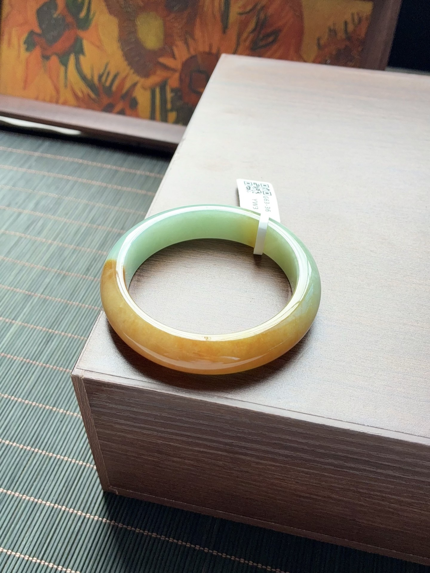黄翡半山水黄加绿正圈成品 G63-36 ⭕️56-13.5-8.5