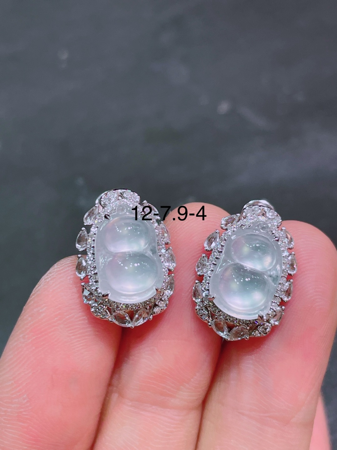 ️高冰福豆耳包 晶莹剔透，新颖时尚，无裂，12-7.9-4
