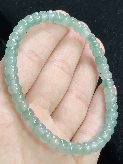 冰飘花玉珠手串，尺寸6.0-4.0mm，L20yjg