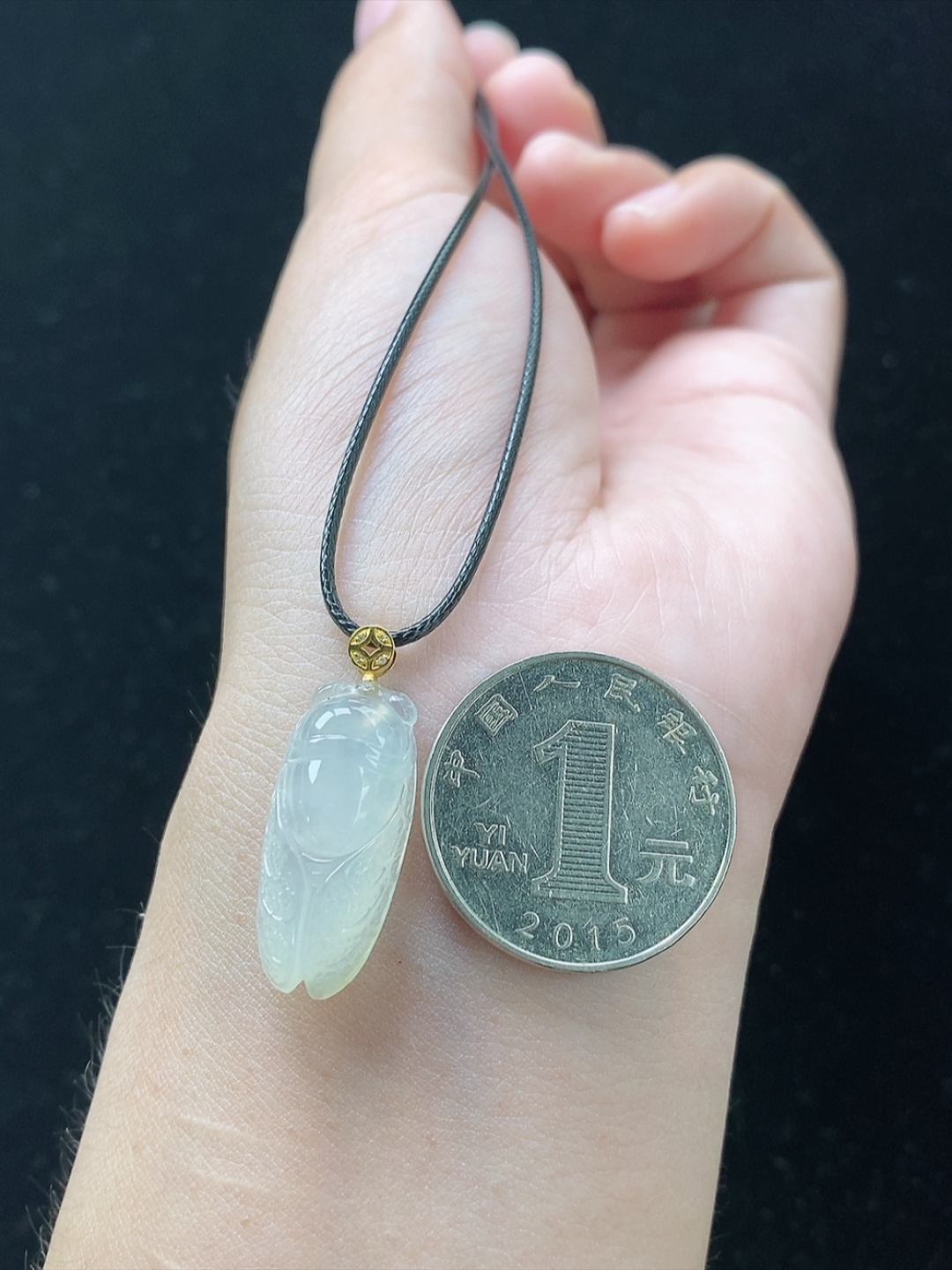 18K金镶冰种一鸣惊人，无裂，裸石尺寸24-11.2-6.6mm，L20xdz