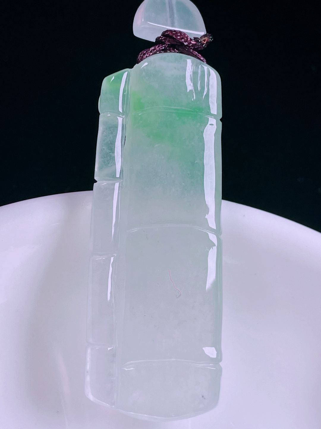 ️冰绿节节高升，老种起光，细底通透，尺寸：裸石46.5/17.7/7mm0620