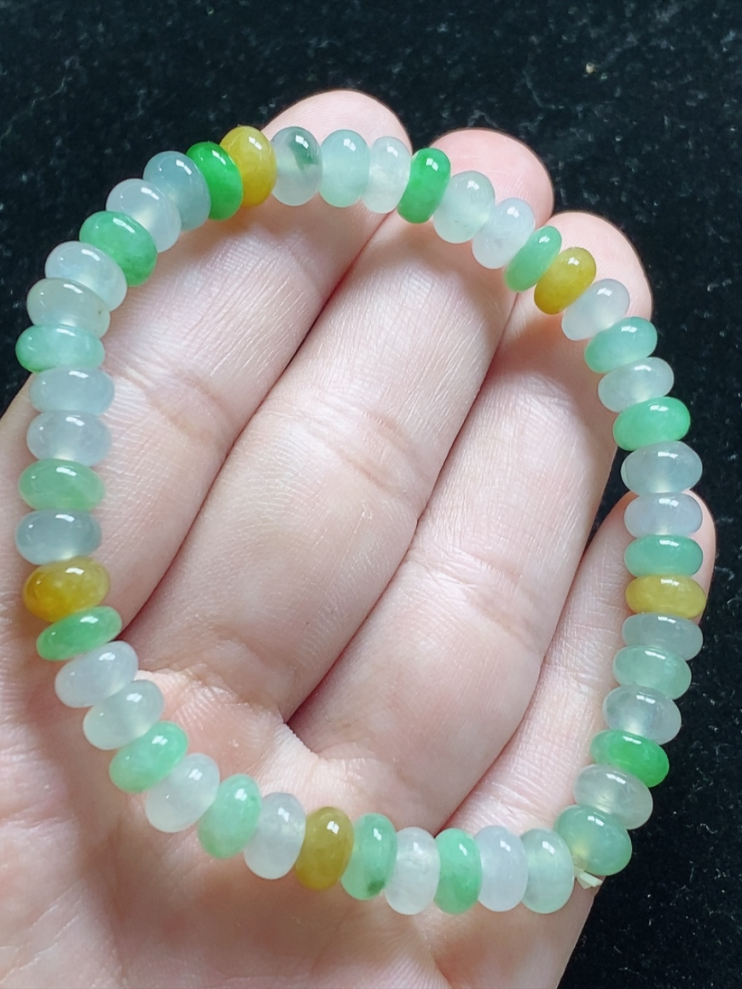 冰种多彩多宝手串，尺寸7-4mm，L20xdz