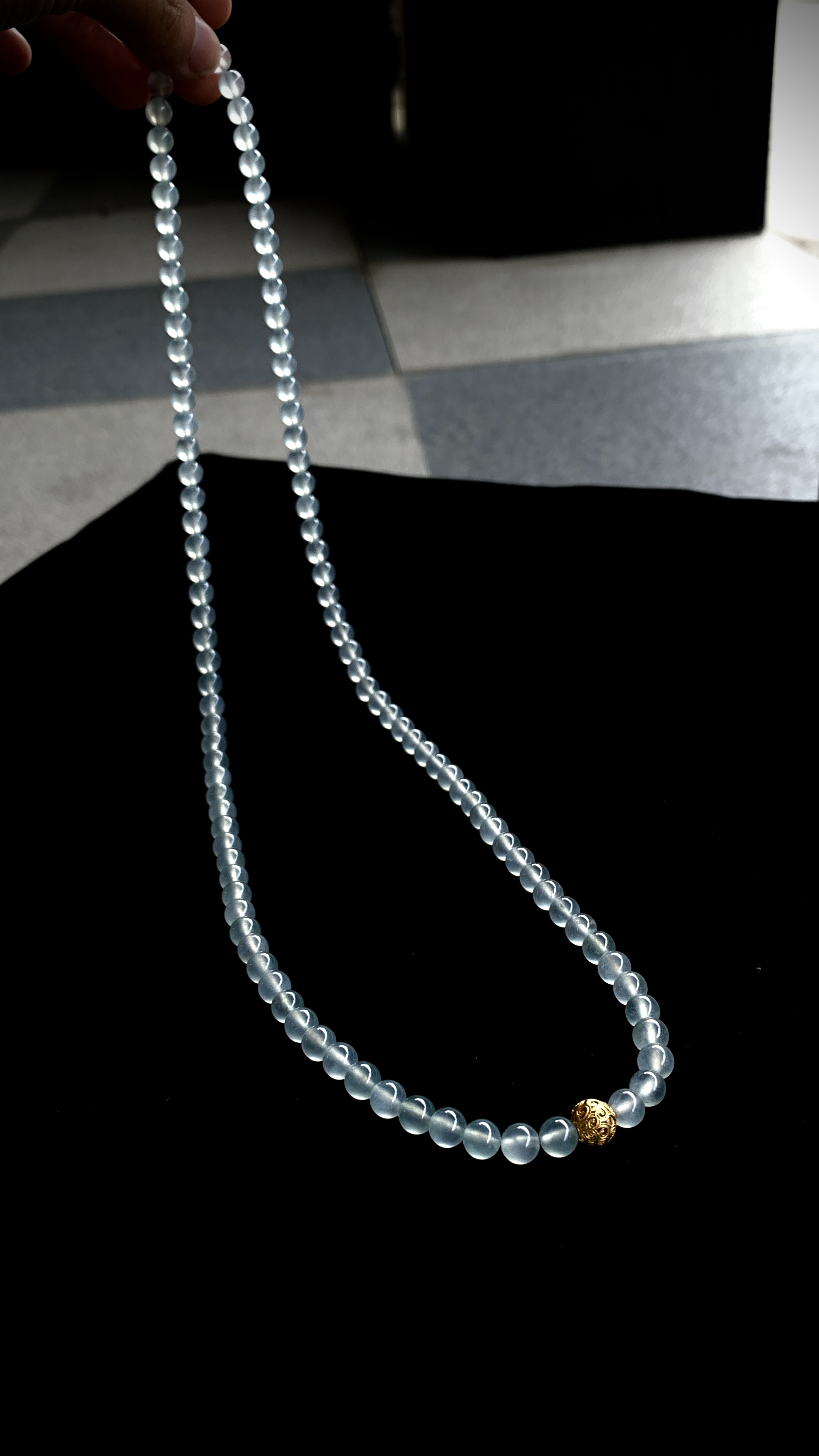 ️ 玻璃种珠链🫧色泽莹润，水润清雅 尺寸6.3/6/108颗