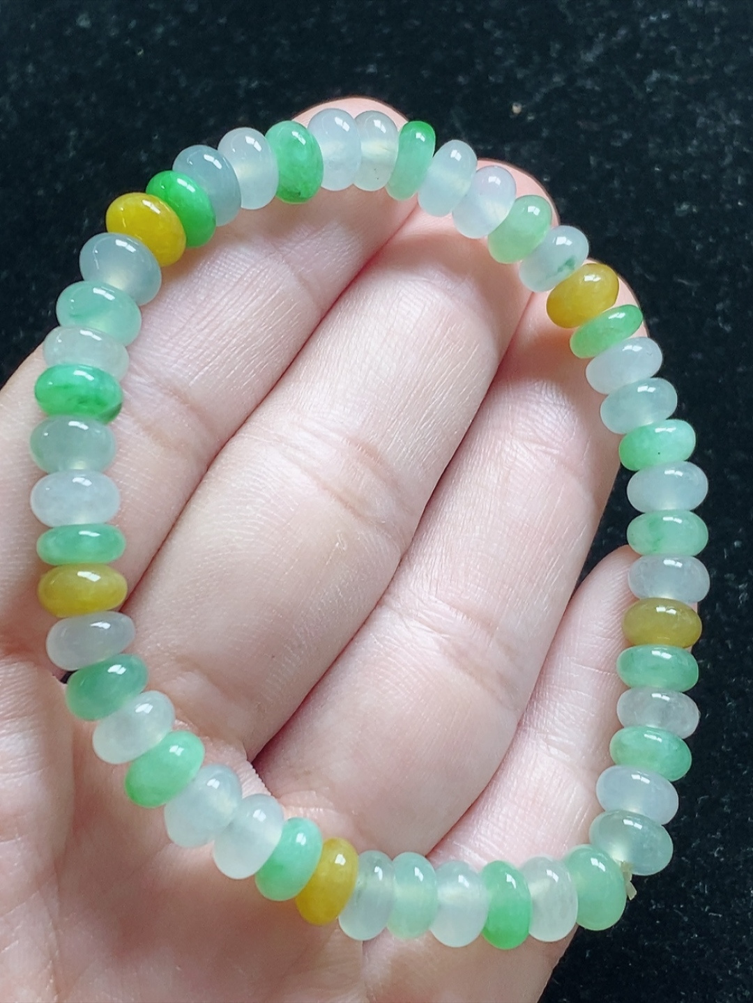 冰种多彩多宝手串，尺寸7-4mm，L20xdz