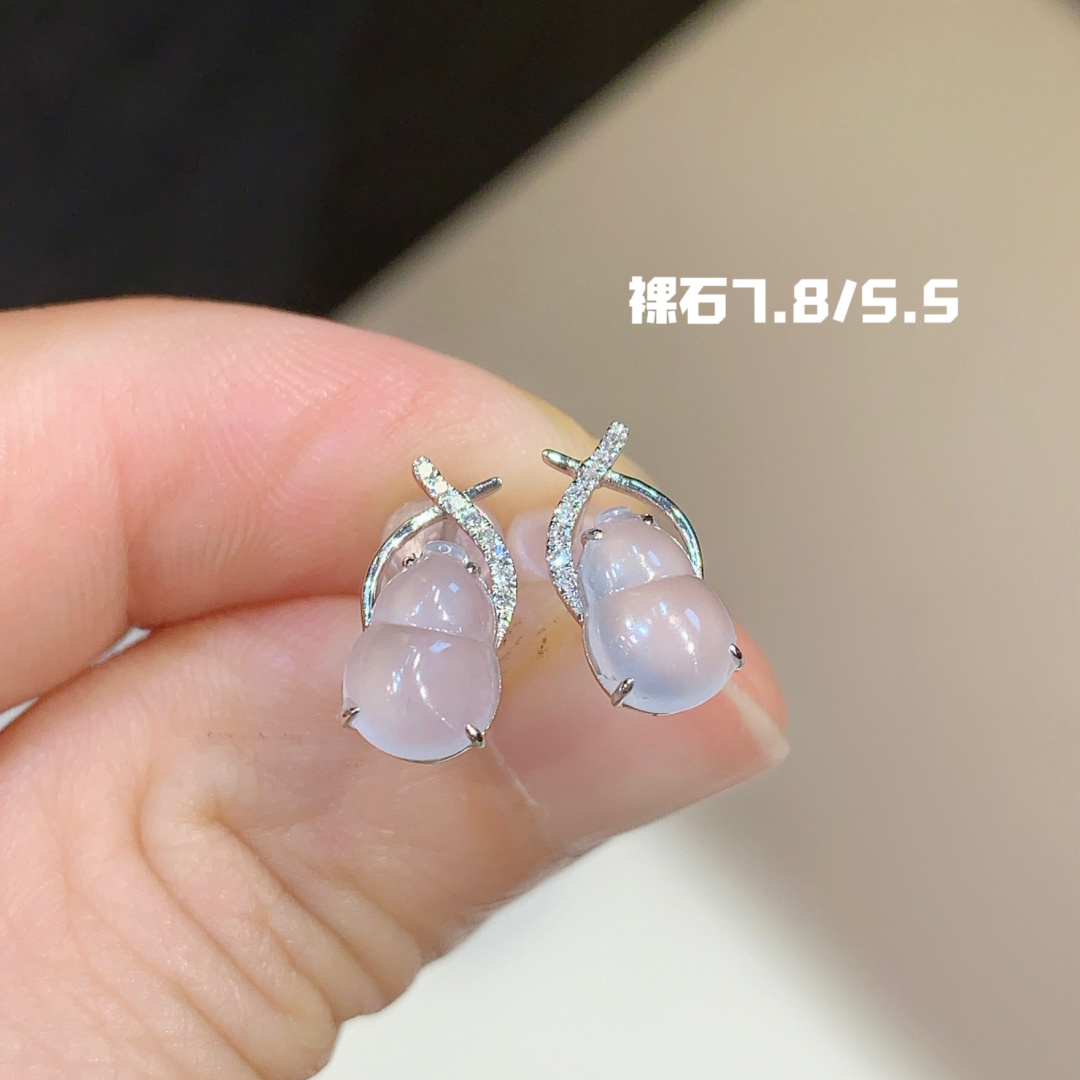 ️ 葫芦耳钉 冰透种水 清新雅致，7.8-5.5