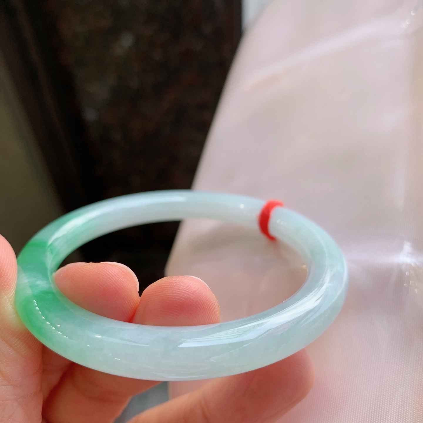 圆条冰飘绿 微细纹 尺寸：56/8 色阳